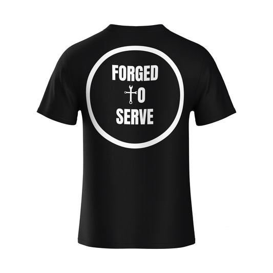 FORGED TO SERVE STAMP T-SHIRT - BLACK