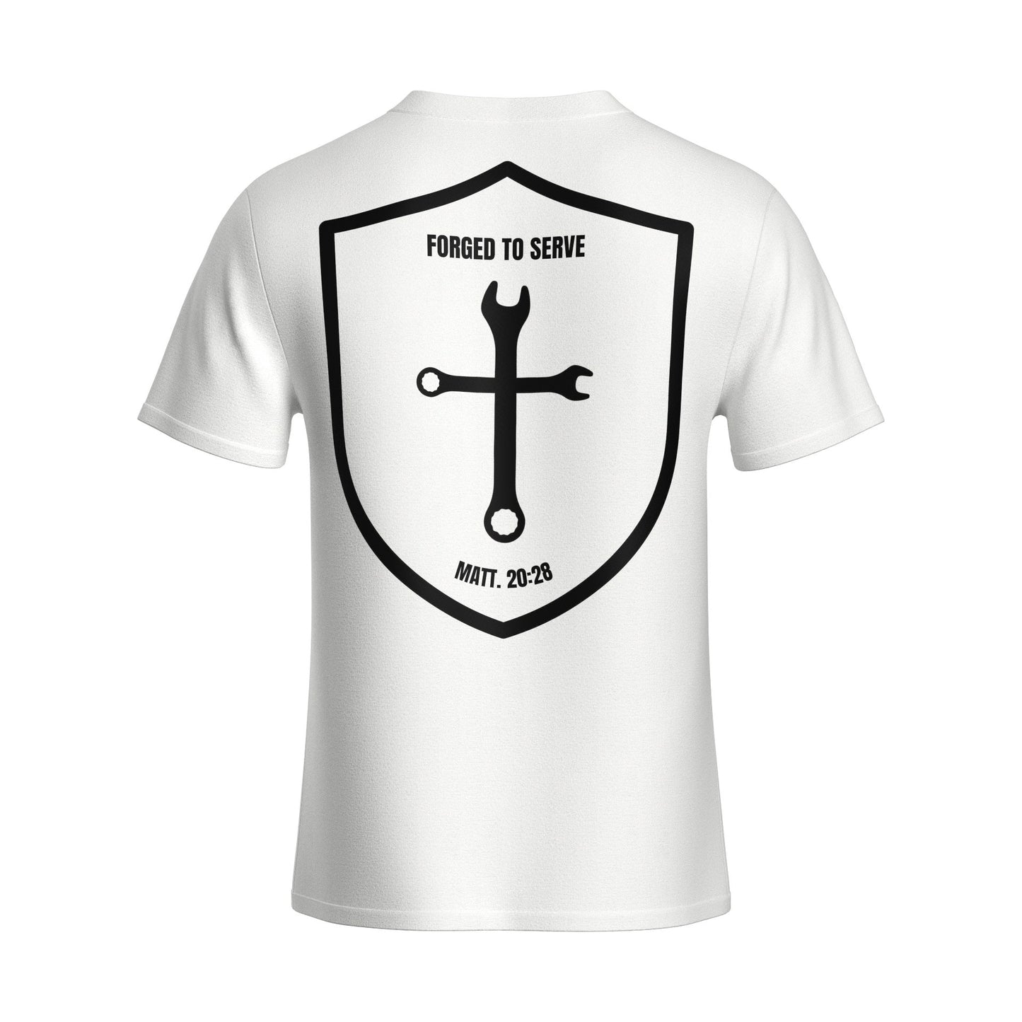 MATTHEW 20:28 CREST T-SHIRT - WHITE