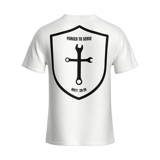 MATTHEW 20:28 CREST T-SHIRT - WHITE